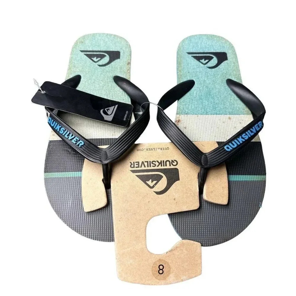 Quiksilver Men’s Molokai Sunset Flip Flop Black Sandals Size 8